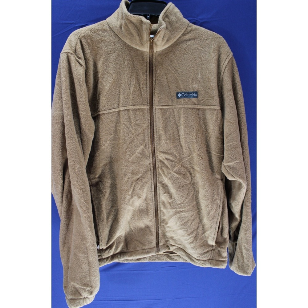 Columbia Light Brown Full Zip Jacket Fleece Men's Size Small S Free US Shipping
